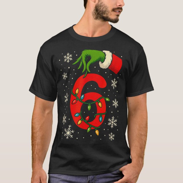 Camiseta Number 6 Matching Six Seven Meme Christmas Boys Yo (Anverso)