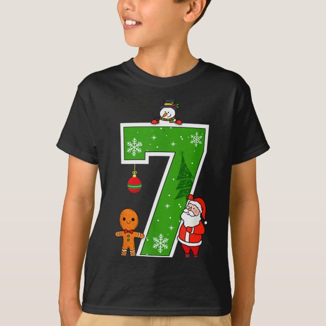Camiseta Number 7 67 Meme Couple Pajamas Christmas Matching (Anverso)