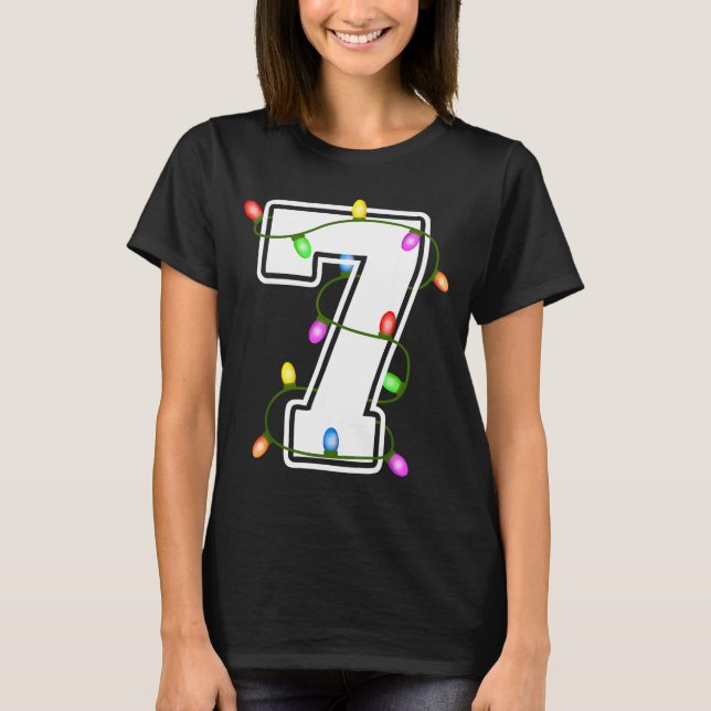Camiseta Number 7 7th Birthday Boy Christmas Happy Birthday (Anverso)
