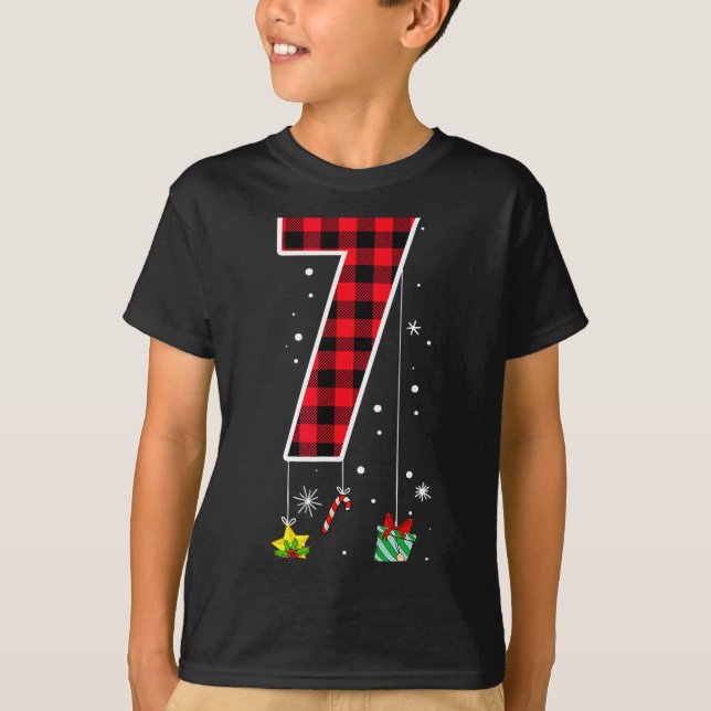 Camiseta Number 7 Funny Meme Saying 6 7 Six Seven Christmas (Anverso)