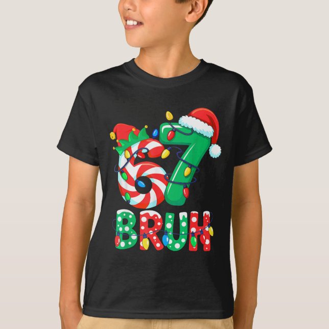 Camiseta Number 7 Funny Meme Saying 6 7 Six Seven Christmas (Anverso)