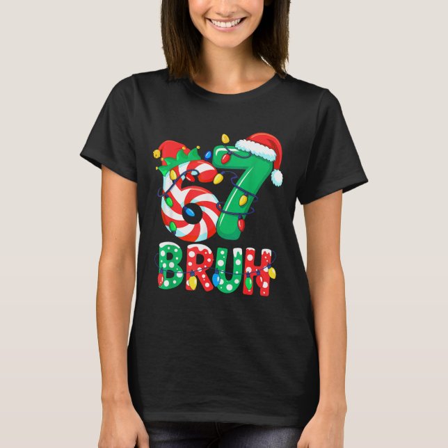 Camiseta Number 7 Funny Meme Saying 6 7 Six Seven Christmas (Anverso)