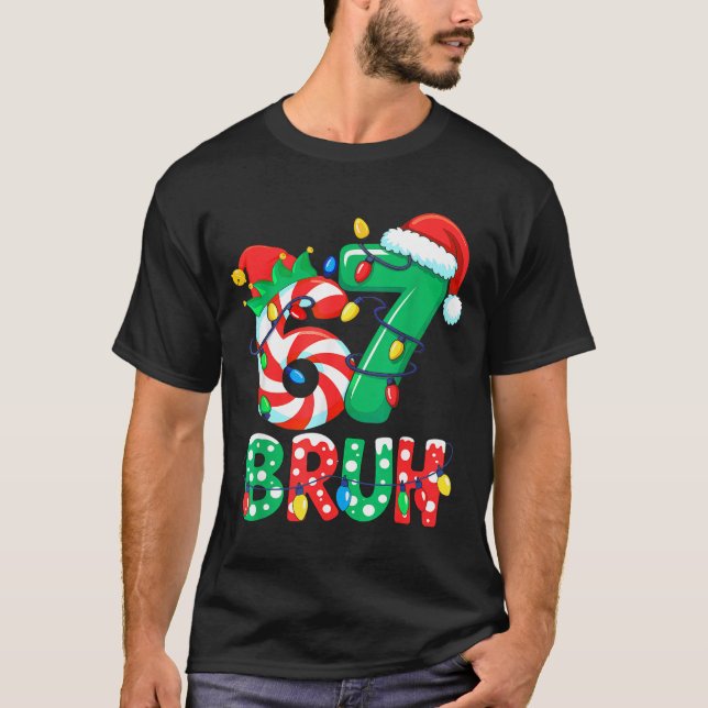 Camiseta Number 7 Funny Meme Saying 6 7 Six Seven Christmas (Anverso)