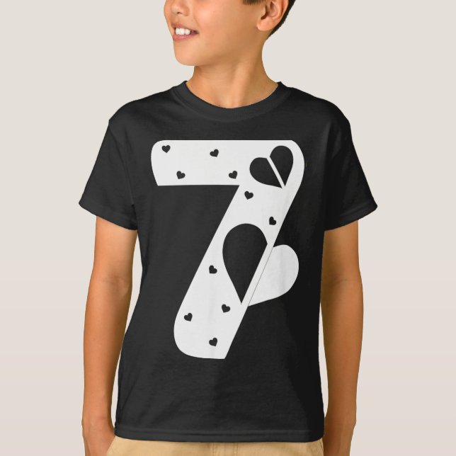 Camiseta Number 7 Hearts Love 67 Couple Matching Christmas  (Anverso)