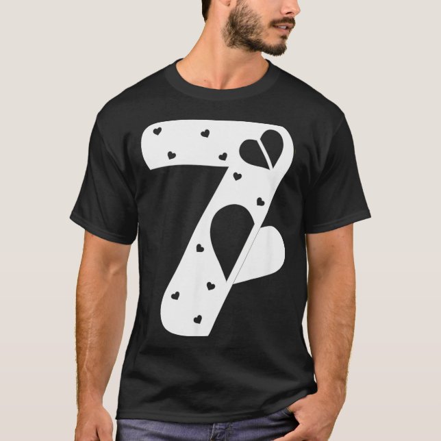 Camiseta Number 7 Hearts Love 67 Couple Matching Christmas  (Anverso)