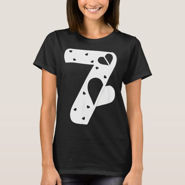 Camiseta Number 7 Hearts Love 67 Couple Matching Christmas  (Anverso)