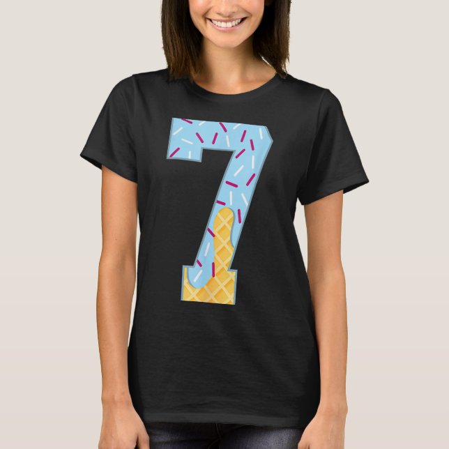 Camiseta Number 7 Ice Cream Drip 67 Meme Couple Halloween C (Anverso)