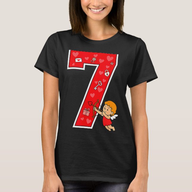 Camiseta Number 7 Six Seven 6 7 Meme Couple Valentine Match (Anverso)