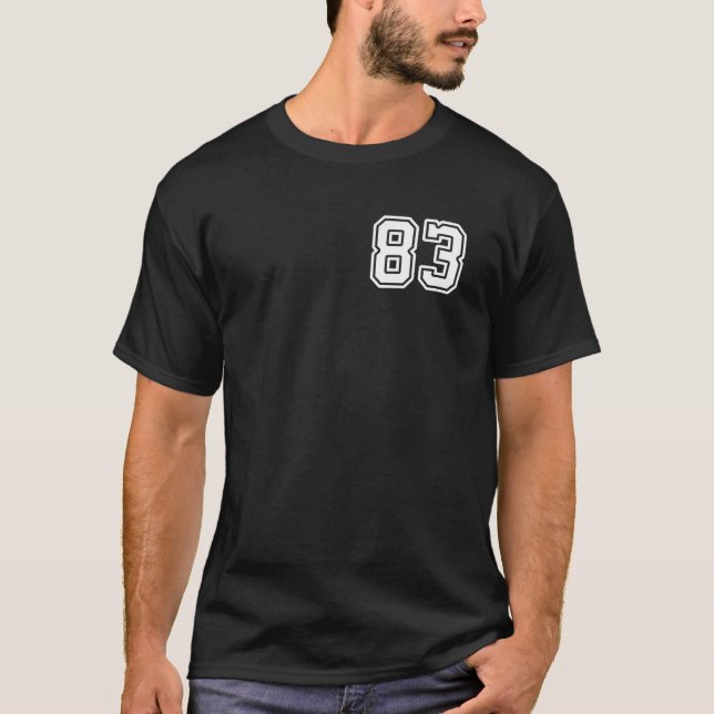 Camiseta Number 83 83 Player Sports Team Men Women Kids  (Anverso)