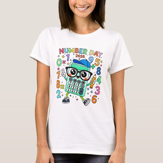 Camiseta Number Day 2026 Cute Calculator Math T Shirt (Anverso)
