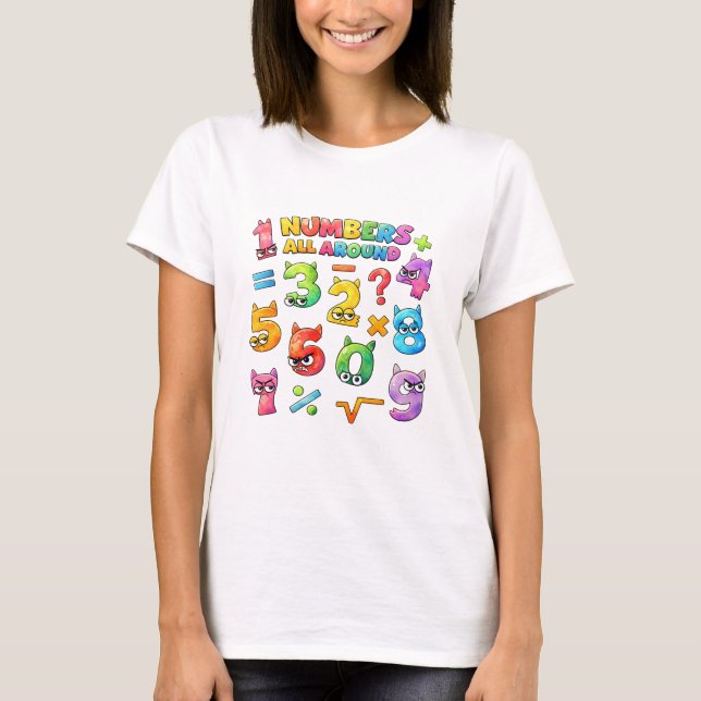 Camiseta Number Day Colourful Maths Numbers T Shirt for  (Anverso)