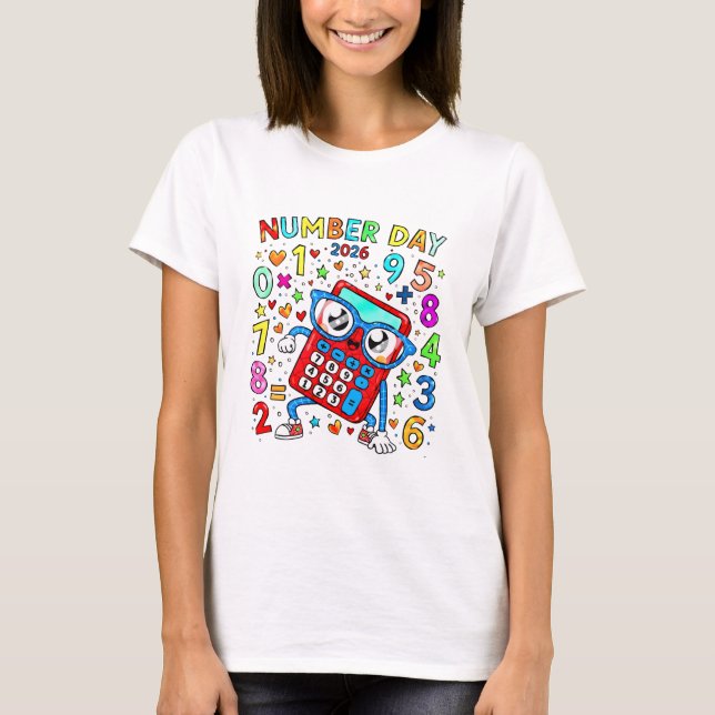 Camiseta Number Day Colourful Maths T Shirt for Teachers (Anverso)