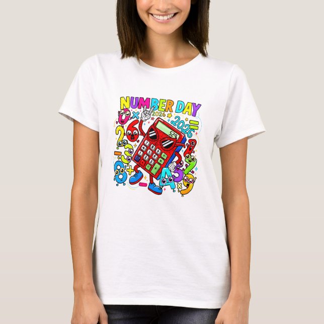 Camiseta Number Day Maths Calculator T Shirt for Teachers (Anverso)