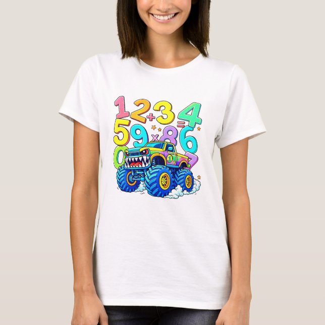 Camiseta Number Day Monster Truck Maths T Shirt (Anverso)
