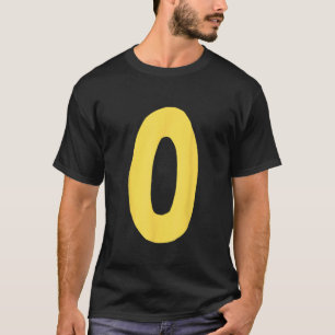 Camiseta Número 0 grande y negrita en amarillo