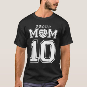 Camiseta Número 10 de Mamá de Voleibol Orgullosa Personaliz