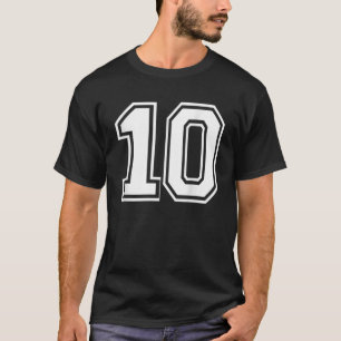 Camiseta Número 10 Equipo Deportivo Varsity 10 cumpleaños
