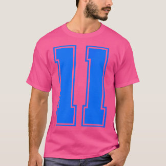 Camiseta Número 11 Equipo Deportivo Número de Varsidad Azul