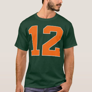 Camiseta Número 12 Deportes Naranja divertido