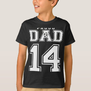 Camiseta Número 14 Personalizado Orgulloso Papá Fútbol Fútb