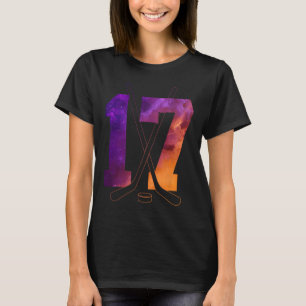 Camiseta Número 17 Años Hockey sobre Hielo Cumpleaños 17
