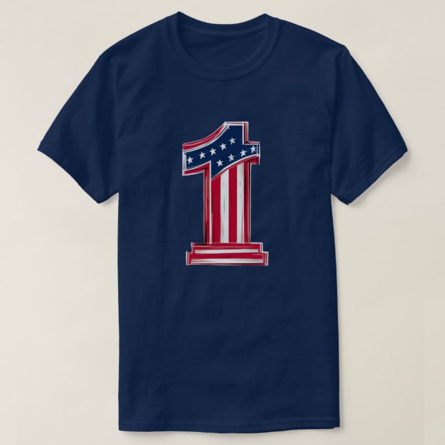 Camiseta Número 1 americano (Diseño del anverso)