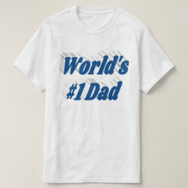 Camiseta Número 1 Papá Padres Día del Mar texto azul T-Shir
