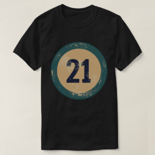 Camiseta Número 21 Antiguo Deteriorado