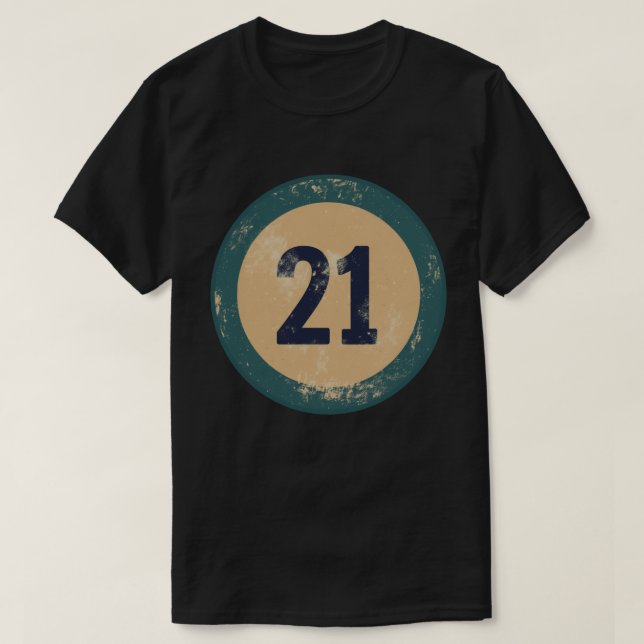 Camiseta Número 21 Antiguo Deteriorado (Diseño del anverso)