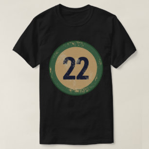 Camiseta Número 22 Vintage con Estilo Desgastado