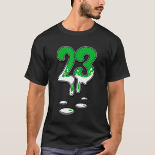 Camiseta Número 23 Perforación A Coincidencia 3 Pino Verde