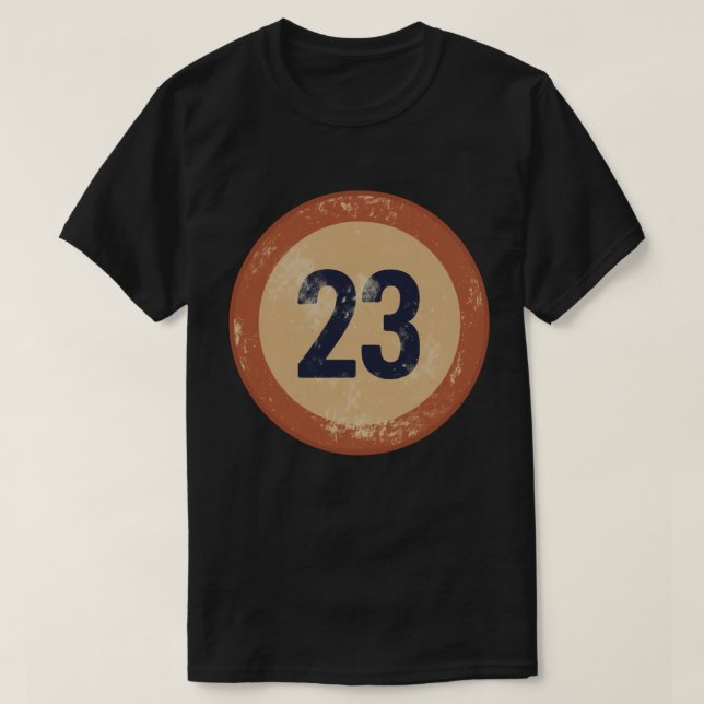 Camiseta Número 23 Vintage con Efecto de Desgaste (Diseño del anverso)