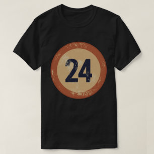 Camiseta Número 24 Vintage con Estilo Desgastado