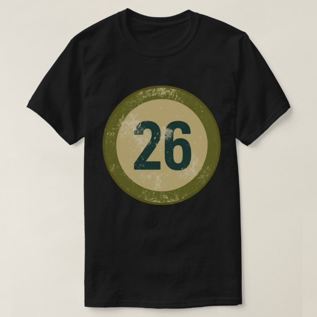 Camiseta Número 26 Vintage con Efecto de Desgaste (Diseño del anverso)