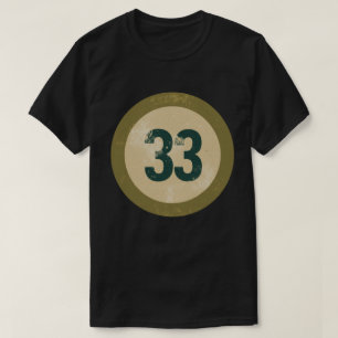Camiseta Número 33 Vintage con Efecto de Desgaste