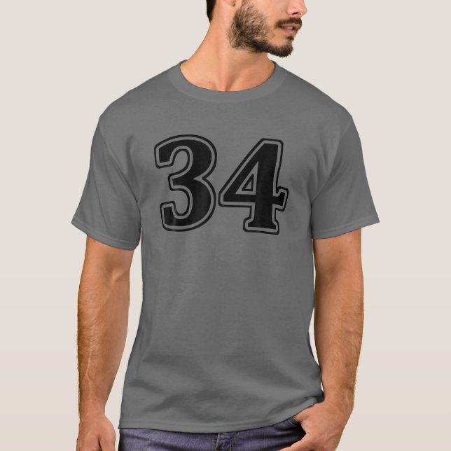 Camiseta Número 34 Treinta Y Cuatro Frente (Anverso)