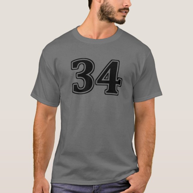 Camiseta Número 34 Treinta Y Cuatro Frente (Anverso)
