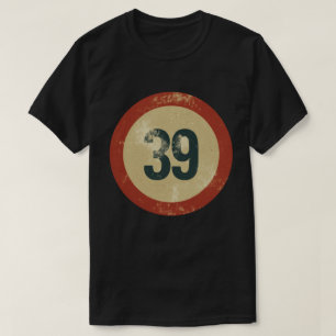 Camiseta Número 39 Vintage con Efecto de Desgaste
