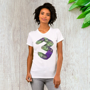 Camiseta Número 3 de Bajo Polígono Gradiente Geométrico