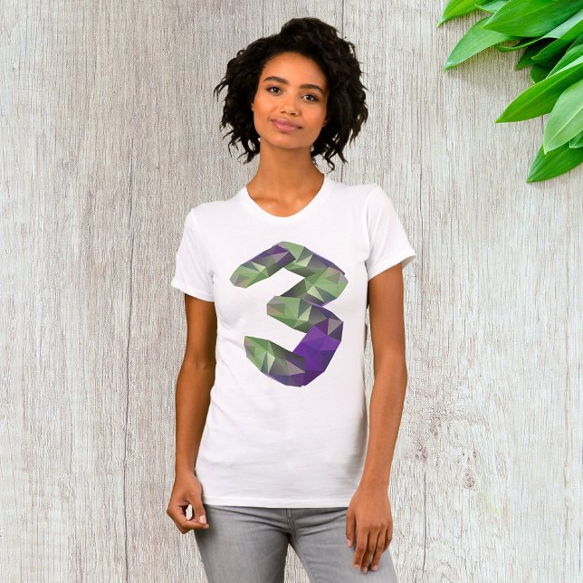 Camiseta Número 3 de Bajo Polígono Gradiente Geométrico (Subido por el creador)