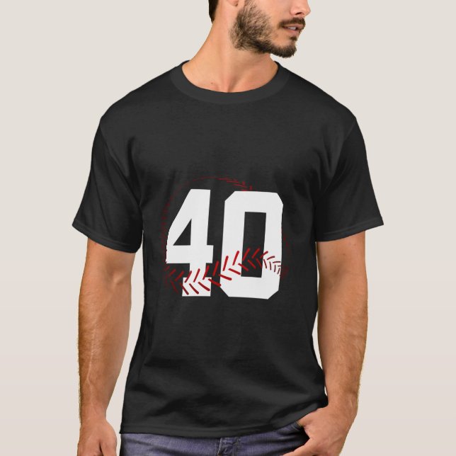 CAMISETA NÚMERO 40 AÑOS BÉISBOL CUARENTA CUATRO CUMPLEAÑOS (Anverso)