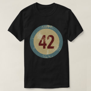 Camiseta Número 42 Vintage con Efecto de Desgaste