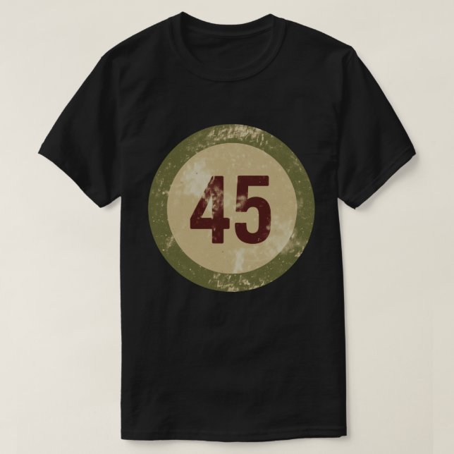 Camiseta Número 45 Vintage con Efecto de Desgaste (Diseño del anverso)