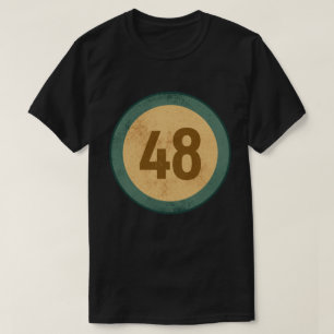 Camiseta Número 48 Vintage con Efecto de Desgaste