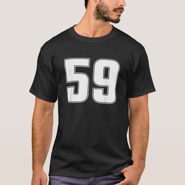CAMISETA NÚMERO 59 CINCUENTA NUEVE AÑOS DE EDAD DEPORTE JER (Anverso)