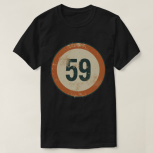 Camiseta Número 59 Vintage con Efecto de Desgaste