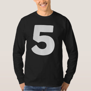 Camiseta Número 5 Cinco Números Coincidentes Y Cartas Grupo