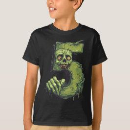 Camiseta Número 5 Tema Zombie Halloween Niños de 5 años