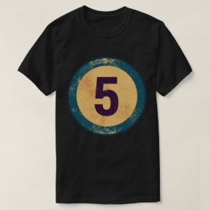 Camiseta Número 5 Vintage con Efecto de Desgaste