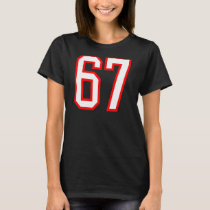 Camiseta Número 67 Blanco Rojo número favorito 67